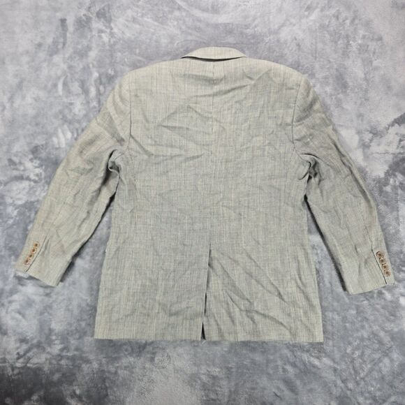 Brooks Brothers 346 Silk Wool Linen Blazer Mens 42 White Black Micro Houndstooth - Picture 2 of 10